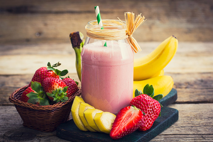 Koktajl bananowo - truskawkowy